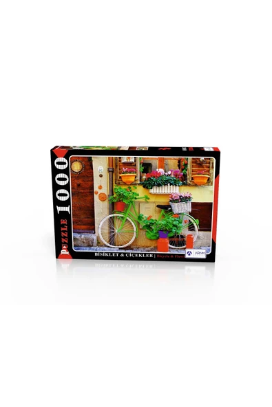 EDKZEKA Bisiklet Ve Çiçekler 1000 Parça Puzzle ürün görseli 1