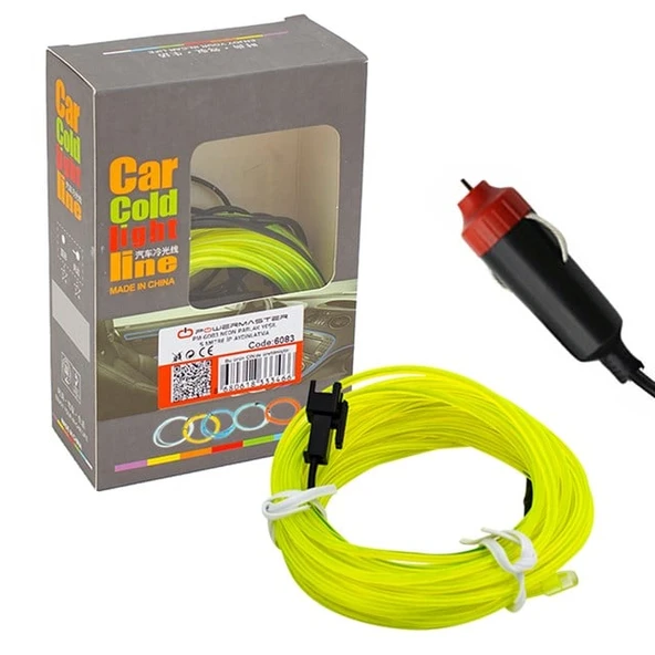 Powermaster 5 Metre 5 Volt USB Adaptörlü Neon Parlak (Florasan) Yeşil İp Aydınlatma PM-6083 ürün görseli 1