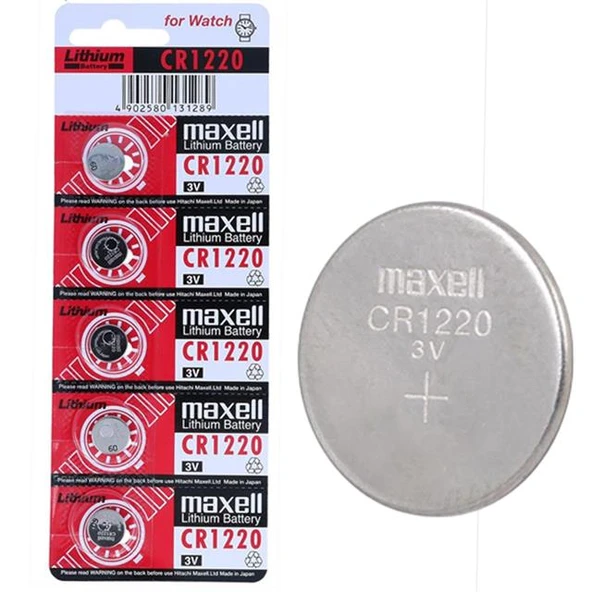 Maxell CR1220 3 Volt Lityum 5'li Düğme Pil ürün görseli 1