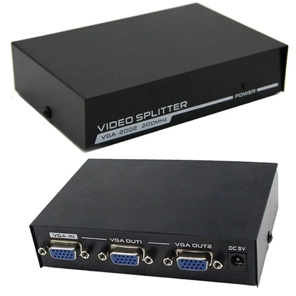 Powermaster VGA-2002 2 Port 200 Mhz 1920x1440 Vga Splıtter Dağıtıcı ürün görseli 1