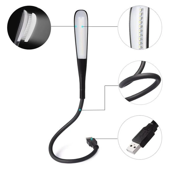 PowerMaster PM-24561 14 Ledli Siyah Esnek Usb Led Lamba ürün görseli 1