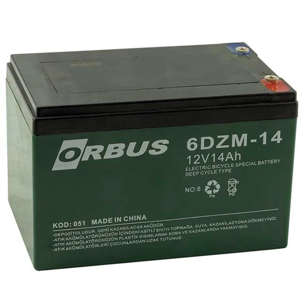 Orbus KIJO 12 Volt 14 Amper Elektrikli Bisiklet Aküsü (150x97x95 Mm) ürün görseli 1