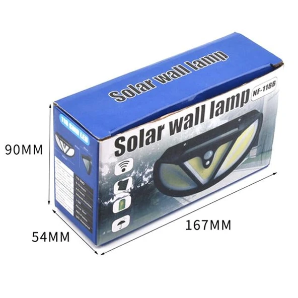 Powermaster MX-118B Cob Ledli Hareket Sensörlü Üç Modlu Solar Duvar Lambası - Resim 2