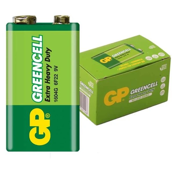 GP 1604G-B Greencell 9 Volt Pil (10'lu Paket) ürün görseli 1