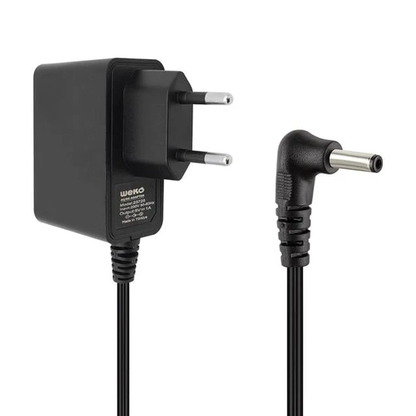 Weko 5 Volt - 1 Amper 3.5*1.35 Uçlu Yerli Üretim Plastik Kasa Priz Tipi Adaptör ürün görseli 1