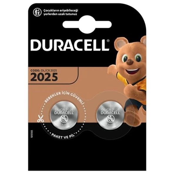 Duracell CR2025 Lityum Pil (2'li Paket) ürün görseli 1