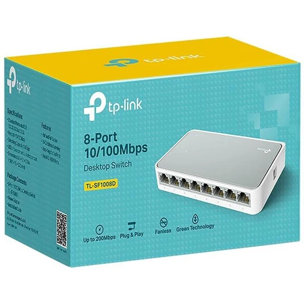 TP-Link TL-SF1008D 8-Portlu 10/100Mbps Masaüstü Switch - Resim 5