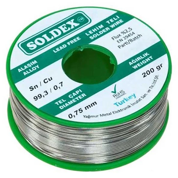 Soldex 0.75 Mm 200 Gr Kurşunsuz Lehim Teli ürün görseli 1