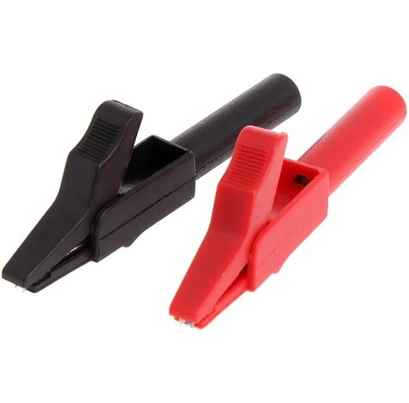 IC-243B 4Mm Banan Jak Girişli Krokodil CatII (2li Takım Siyah-Kırmızı) ürün görseli 1