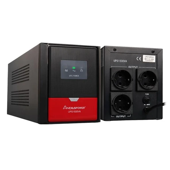 Andespower UPS1500VA 1500VA 12V9Ahx2 UPS Kesintisiz Güç Kaynağı Line - İnteraktif ürün görseli 1