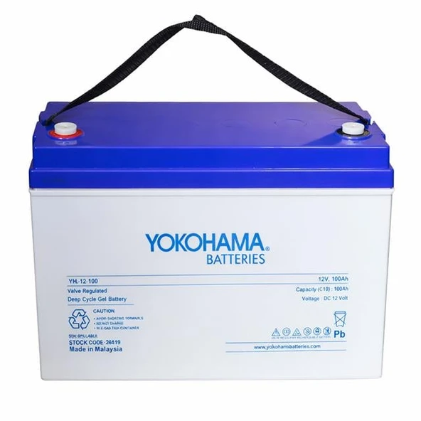 Yokohama YH-26919 12V 100Ah Tam Bakımsız Deep Cycle Jel Akü (330x172x218mm) ürün görseli 1