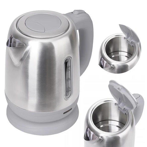 Crown CRW-7211 1800W 1.8 Litre Lüks Çelik Su Isıtıcı Kettle İnox ürün görseli 1