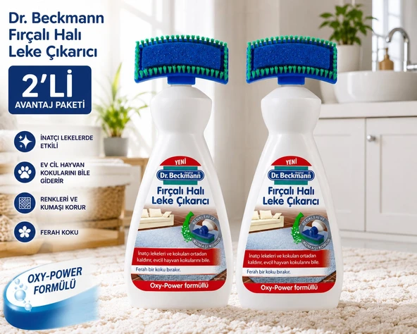 Dr. Beckmann Fırçalı Halı Leke Çıkarıcı 650 ml 2'li Avantaj Paketi Oxy Power Formüllü Halı ve Döşeme Temizleyici ürün görseli 1