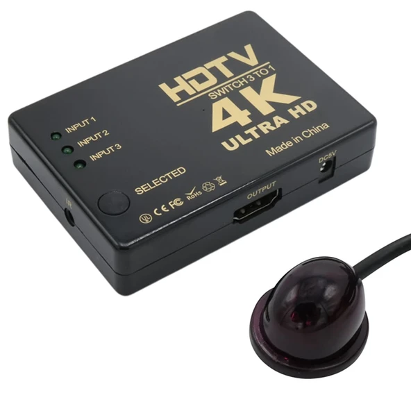 Fully G-538N 4K Ultra HD Destekli 3 Port Uzaktan Kumandalı HDMI Switch Çoğaltıcı ürün görseli 1