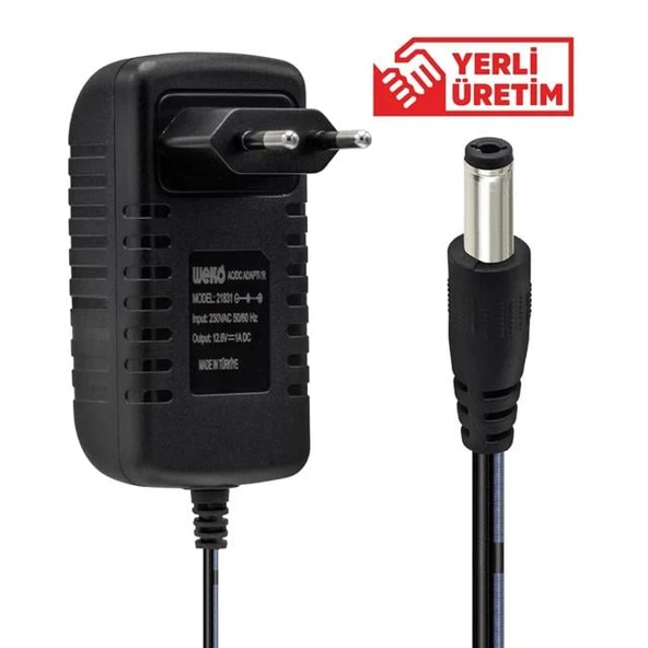Weko 12.6 Volt 1 Amper 5.5 x 2.5 Uçlu Şarjlı Matkap Adaptörü ürün görseli 1