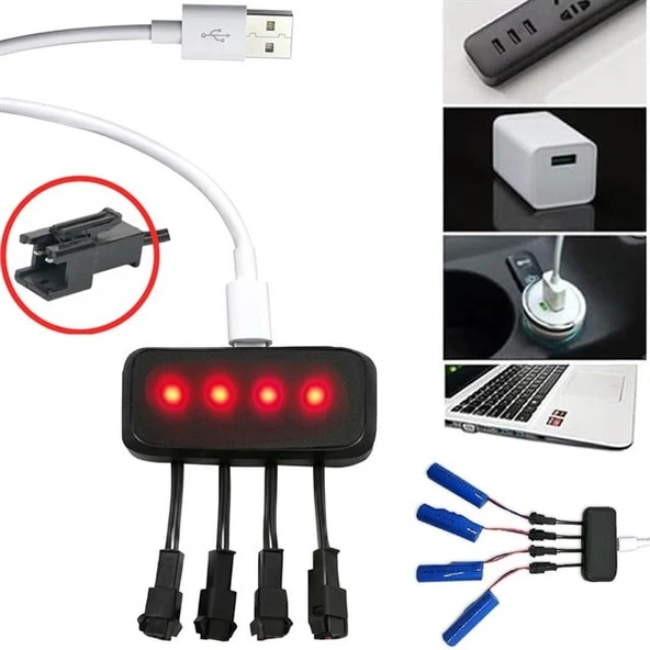 Powermaster PM-29140 4in1 SM-2P Soket 3.7V Lityum Pil Usb Splitter Şarj Aleti ürün görseli 1