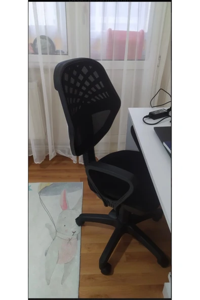 SDT TİCARET Siyah Fileli Sandalye Koltuk Dönerli Sandalye Tekerlekli Ders Çalışma Sandalyesi ürün görseli 1