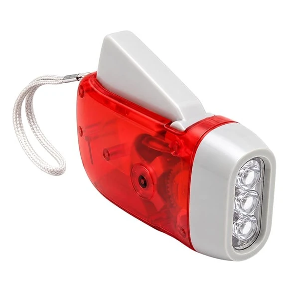 Powermaster PM-21819 3 Mantar LED'li Kinetik Enerjili Dinamolu İp Askılı El Feneri ürün görseli 1