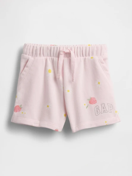 GAP Kız Bebek Logo Pull-On Fransız Havlu Kumaş Şort Pembe ürün görseli 1