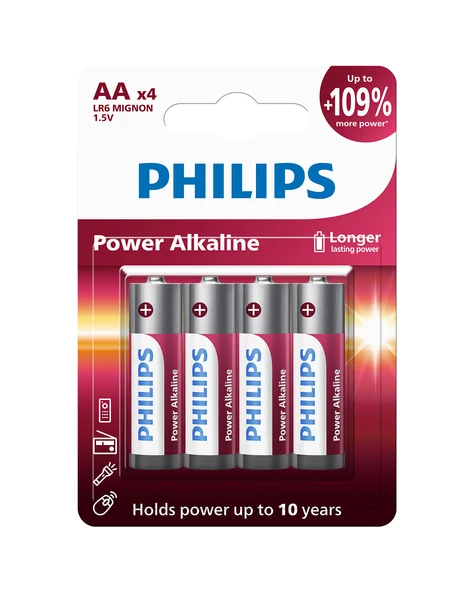 Philips Power Alkalin Aa Kalem Pil - LR6P4B/10 -  4'lü Paket ürün görseli 1