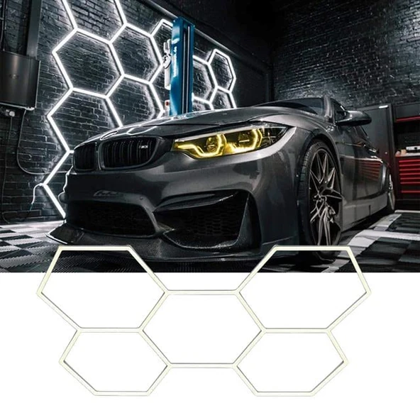 Ledx AL-RW7226 Altıgen Petek 240W Beyaz Led Armatür Garaj Dekoratif Aydınlatma ürün görseli 1