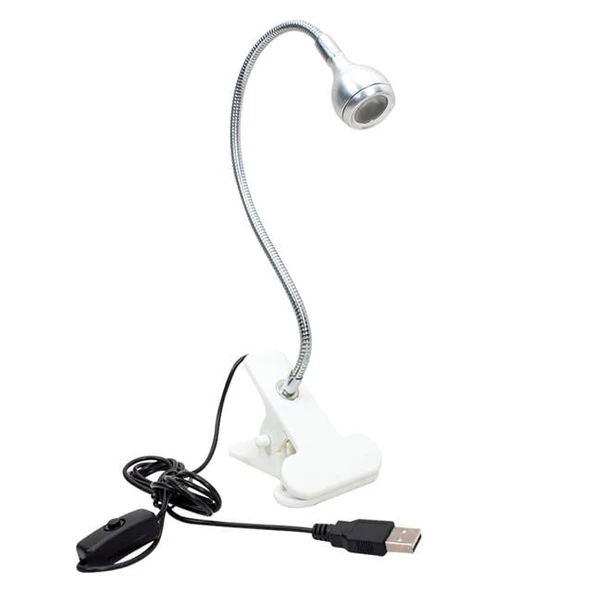 PowerMaster PM-20042 COB LED Akrobat Mandallı USB 6500K Beyaz Masa Lambası ürün görseli 1