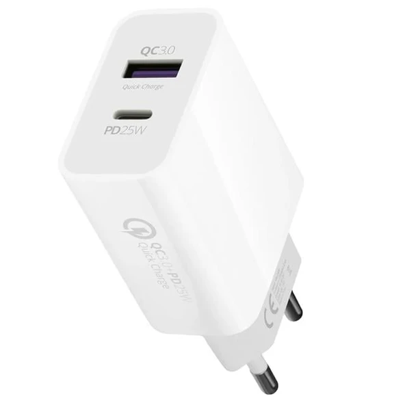 Powerway HW25 Usb 3.0 / Type-C 25W 3.0 A Hızlı Şarj Aleti Başlığı PD25W ürün görseli 1