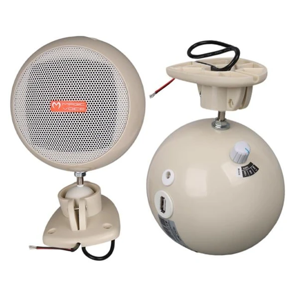 MagicVoice MV-12 7.5 CM 20 Watt Komütatörlü Hat Trafolu Krem Beyazı Sütun Sarkık Hoparlör (2'li Takım) ürün görseli 1