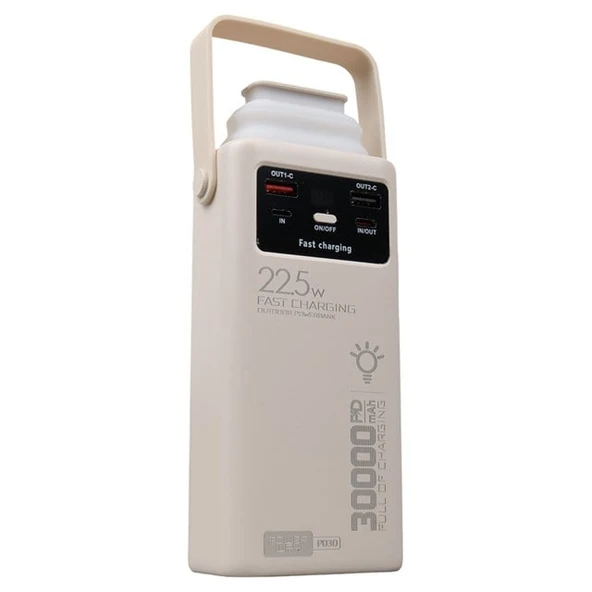 Powerway PD30 30.000mAh 22.5W PD & QC 3.0 Hızlı Şarj Destekli Dijital Göstergeli Powerbank ürün görseli 1