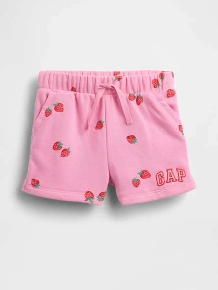 GAP Kız Bebek Logo Pull-On Fransız Havlu Kumaş Şort Koyu Pembe ürün görseli 1