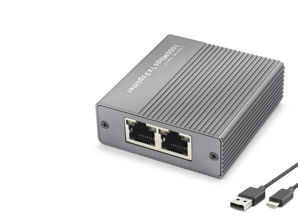 Gigabit Ethernet Switch 4 Port Type C Güç Girişli Gri HDX1413 ürün görseli 1