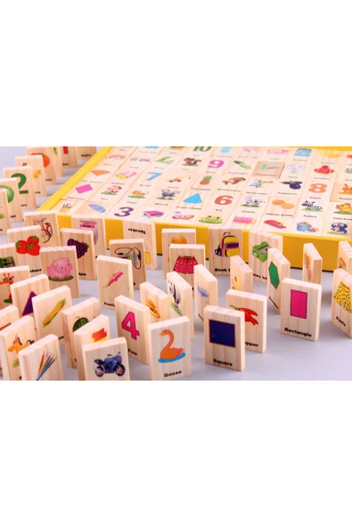 Ahşap Domino Bulmaca Öğrenme Oyuncağı - Resim 3