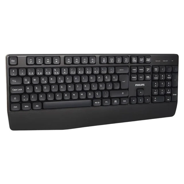 Philips SPK6348 USB Kablosuz Ofis Tipi Siyah Numpadli Türkçe Q Klavye Mouse Seti ürün görseli 1