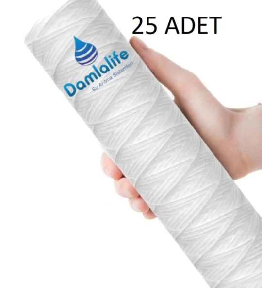 Damlalife 25 Adet 10" İnç iplik filtre 10 Micron Sediment Sargı Tortu ip Filtre ürün görseli 1