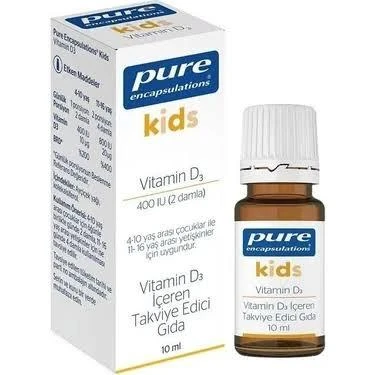 Pure Encapsulations Kids Vitamin D3 400 Damla 10 ml ürün görseli 1