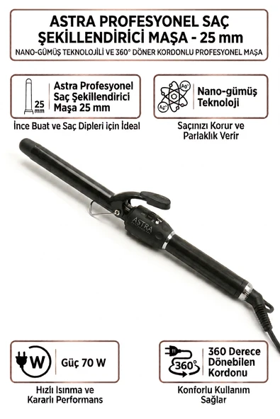 Astra Profesyonel Saç Şekillendirici Maşa (25 Mm ) ürün görseli 1