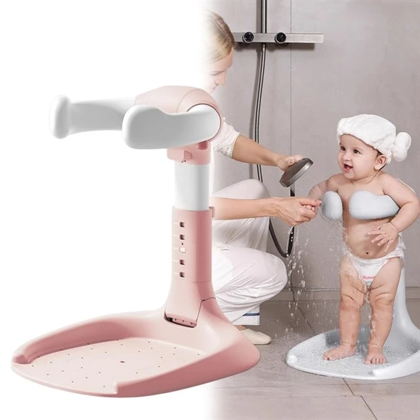 Sunup SN-29260 Pembe Bebek Banyo Yardımcısı - Boy Ayarlı ve Ayaklı Yıkama Standı ürün görseli 1
