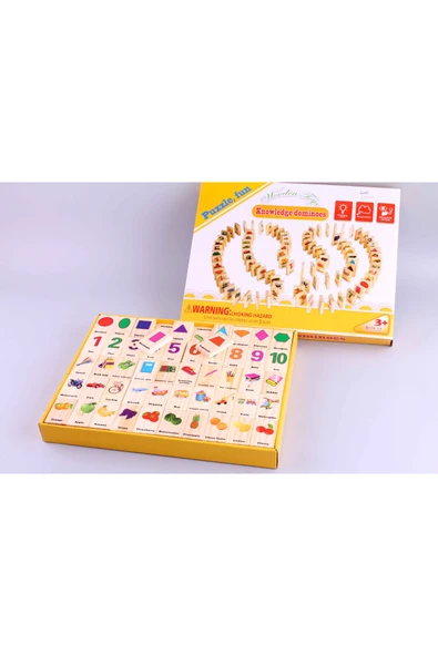 Ahşap Domino Bulmaca Öğrenme Oyuncağı ürün görseli 1