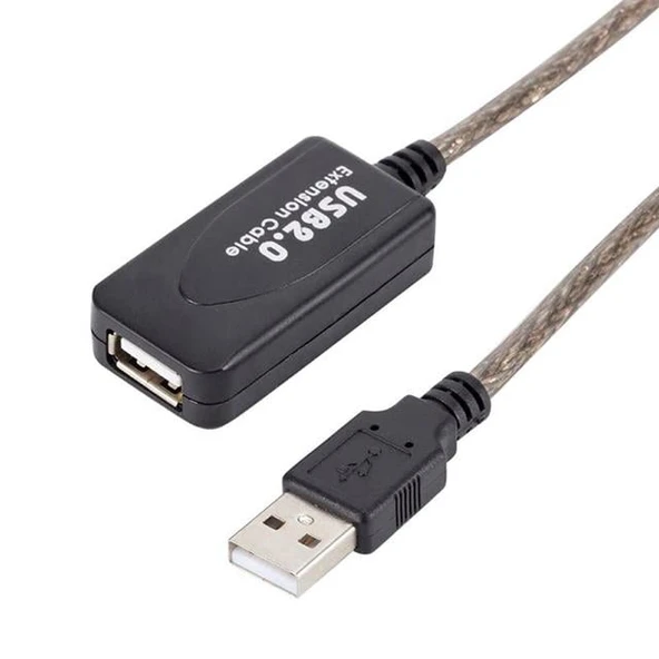 Powermaster PM-4493 5 Metre Şeffaf Korumalı USB 2.0 Uzatma Kablosu ürün görseli 1