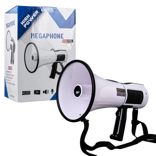 No-Tel 106U Bluetooth-Usb-Siren-Ses Kayıt Özellikli Dahili Bataryalı 100 Watt Büyük Boy Megafon ürün görseli 1