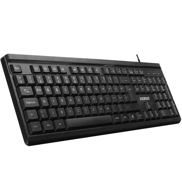 Everest KB-741F Siyah/Gri 2 Mt. Bakır Kablolu Multimedia Usb Türkçe F Klavye ürün görseli 1