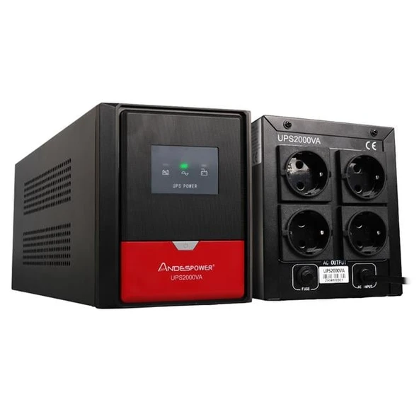 Andespower UPS2000VA 2000VA 12V9Ahx2 UPS Kesintisiz Güç Kaynağı Line - İnteraktif ürün görseli 1