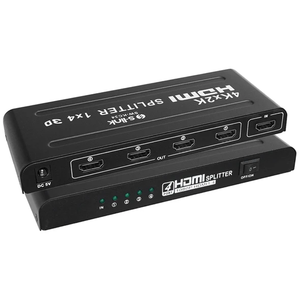 S-Link SW-KC34 4 Port 4Kx2K HDMI Görüntü Çoğaltıcı Splitter Full HD 3D Destekli ürün görseli 1