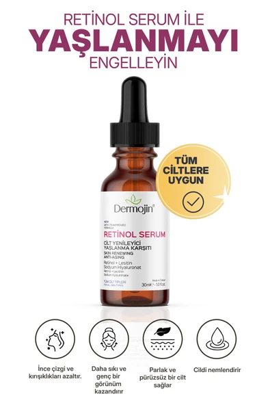 DERMOJİN Cilt Yenileyici Yaşlanma Karşıtır Retinol Serum 30ml ürün görseli 1