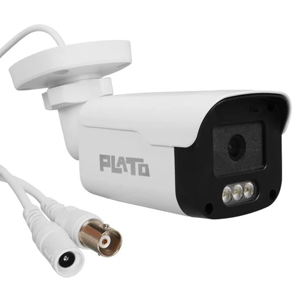 Plato PL-37707 AHD Bullet Güvenlik Kamera 2MP 3 Warm Led Sesli 3.6MM Renkli Gece Görüş (Mikrofonlu) ürün görseli 1