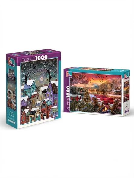 Kar Masalı ve Göç Yolu İkili Set - 2 x 1000 Parça Manzara İkili Puzzle Seti ürün görseli 1