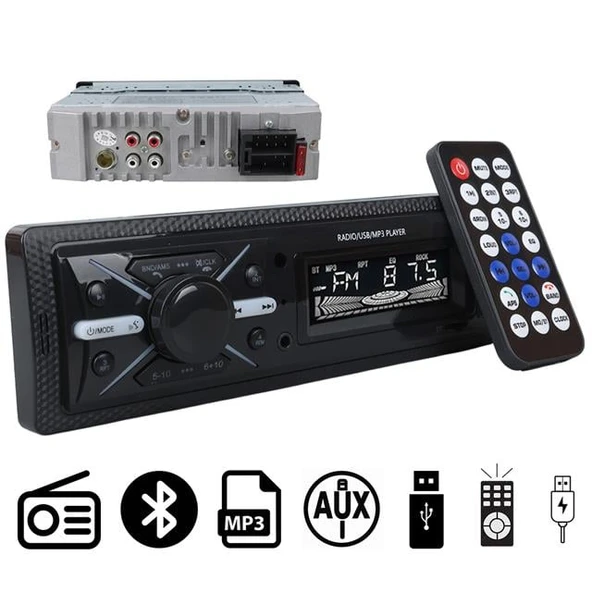 Carstar CS-960 Çift USB/SD/FM/AUX/Bluetooth Kumandalı Oto Teyp 4X60 Watt ürün görseli 1