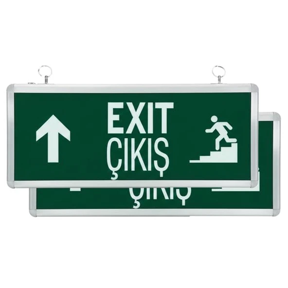 Horoz Robson HL330 3 Watt 160 Lümen Şarjlı Acil Çıkış Yukarı Merdiven EXIT Levhası Özellikleri (2'li Paket) ürün görseli 1