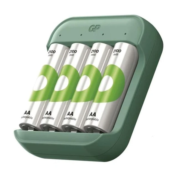 GP ReCyko B423 USB Pil Şarj Cihazı Seti -  4 Adet AA 2600mAh Yüksek Kapasiteli Şarjlı Pil Dahil ürün görseli 1