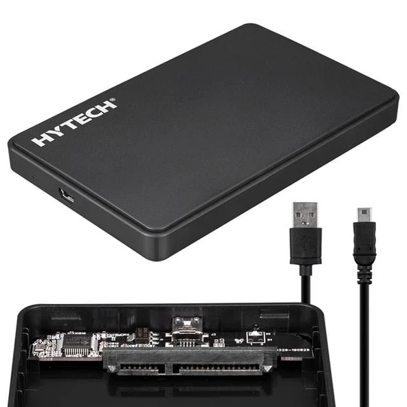 Hytech HY-HDC21 2.5" USB 2.0 SATA Harici Hard Disk Kutusu Siyah ürün görseli 1